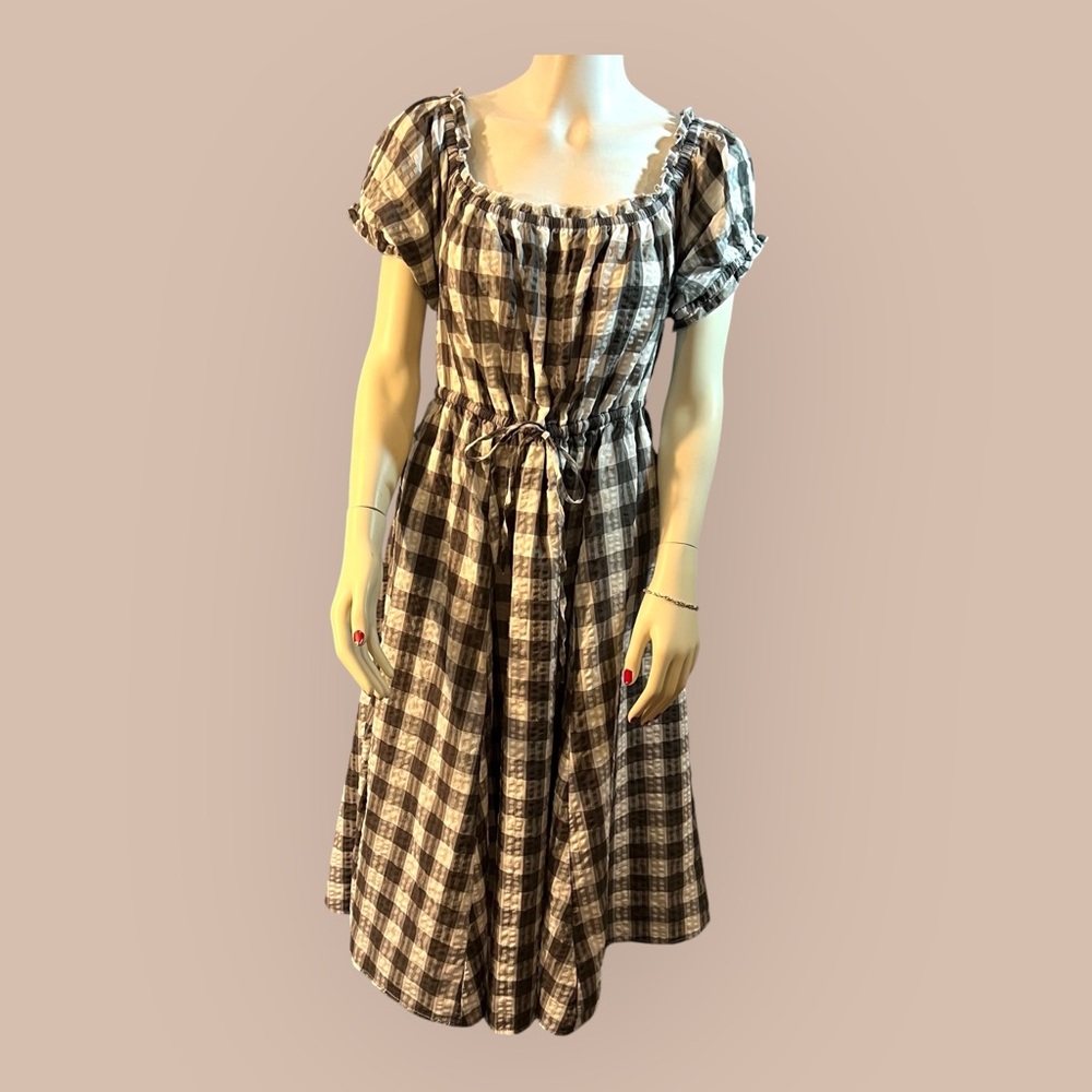 Torrid Women’s Checkered Drawstring Waist, w/ Pockets Dress Size 1 Black & White